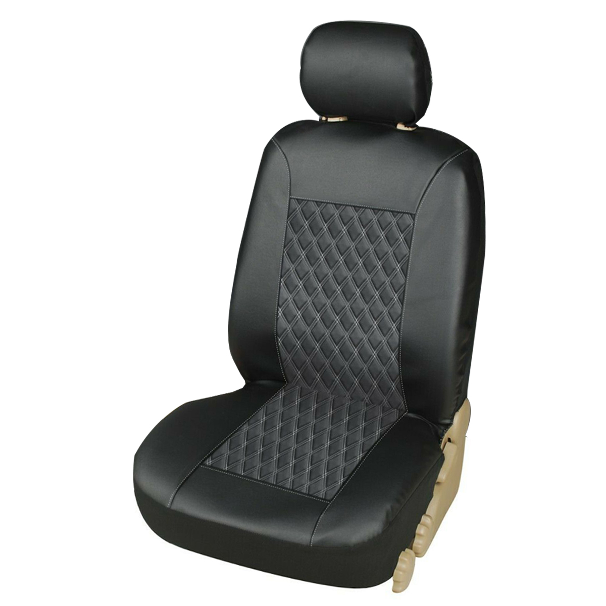 1 Seater / 5 Seater PU Leather Front Rear Universal Car Seat Covers Protector - Auto GoShop