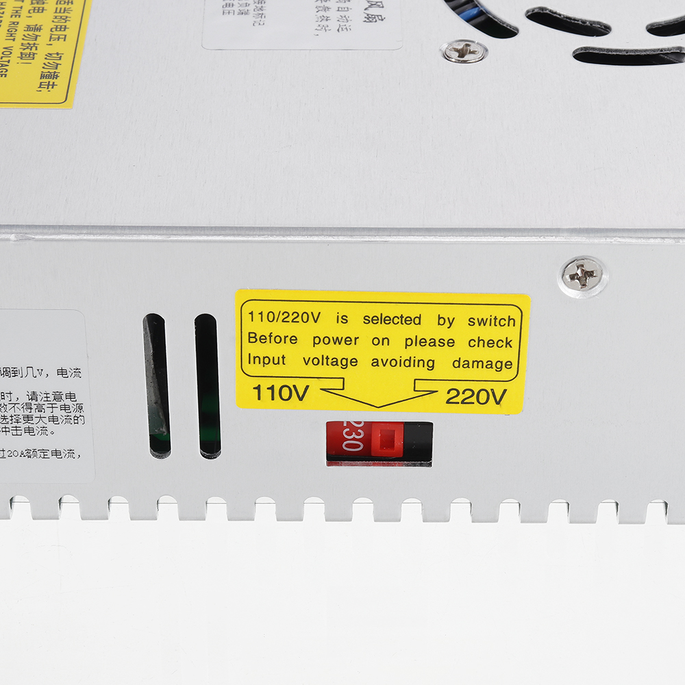 HJS Switching Power Supply SMPS Transformer AC 110/220V to DC 0-12/24/36/48V 480W with Dual LCD Digital Display