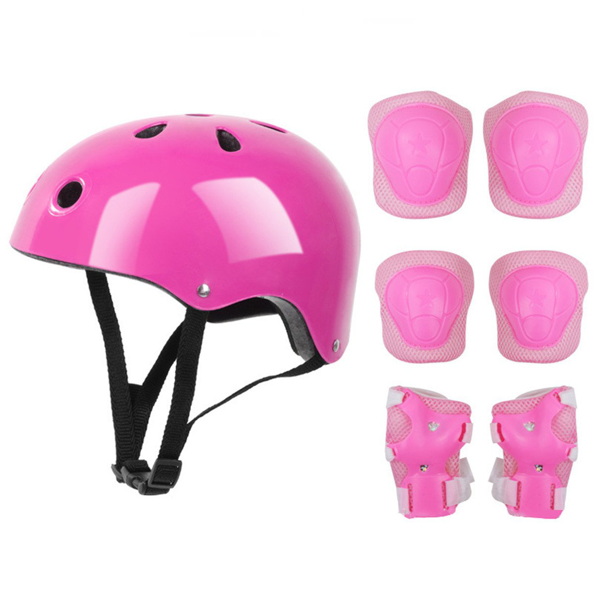 7PCS Set Boys Girls Kids Safety Skating Bike Helmet Knee Elbow Protective Gear - Auto GoShop