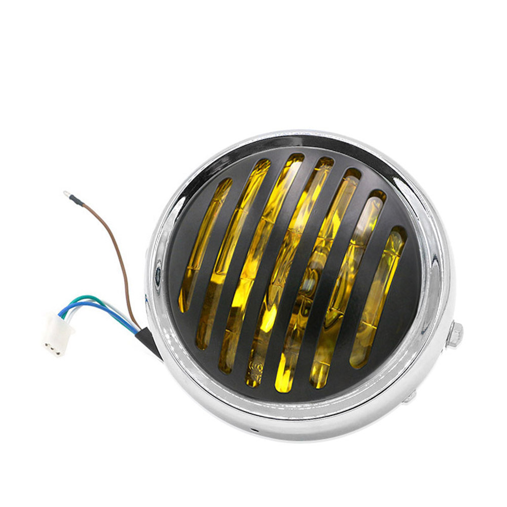 12V 5.75 Inch 35W Retro Circular Front round Headlamp for CG125 GN125 Motorcycle - Auto GoShop