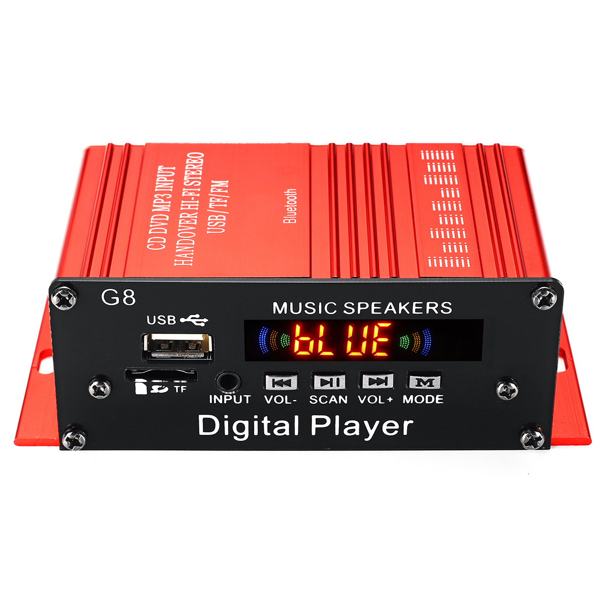 G8 12V Car Audio Stereo Power HIFI Amplifier Bluetooth FM Radio 2CH 200W Support FM AUX SD U Disk - Auto GoShop