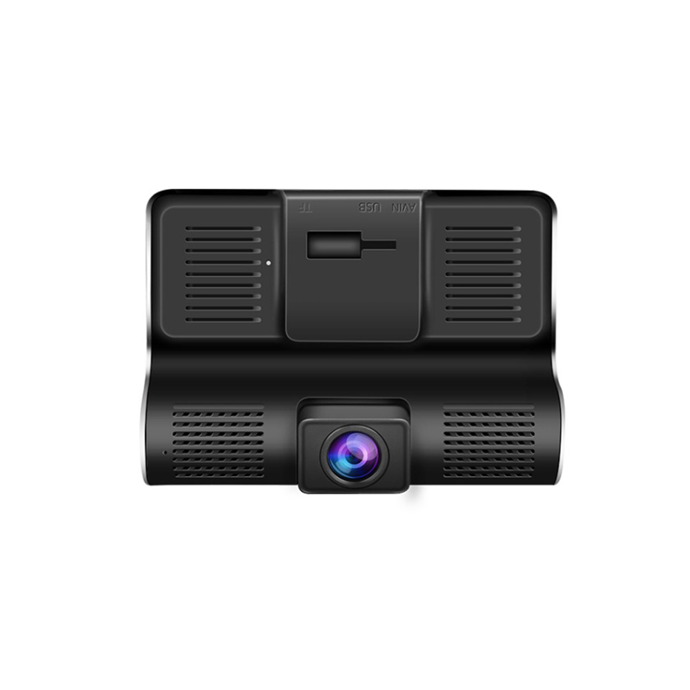 E-ACE 4.0 Inch 3 Cameras Lens Car DVR 1080P HD Dash Camera Support Rearview Camera Video Recorder 170 Degree Wide Angle Night Vision Dash Cam - Auto GoShop