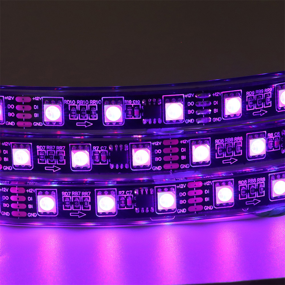 AMBOTHER 8PCS 10/20/30Cm 12V RGB Waterproof LED Light Strips with 4-Key Remote Control for Motorbike Truck Outdoor Party Decoration