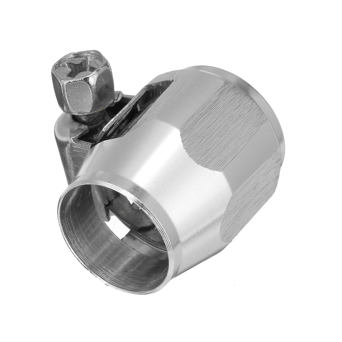 AN4 Hex Hose Finisher Clamp with Screw Band Hose End Cover Fitting Adapter Connector - Auto GoShop