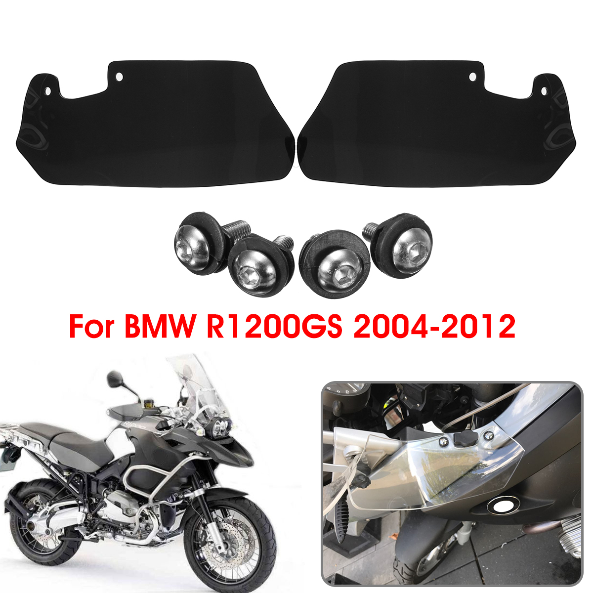 Motorcycle Wind Deflectors Scratch Resistant PMMA Set for BMW R1200GS 04-12