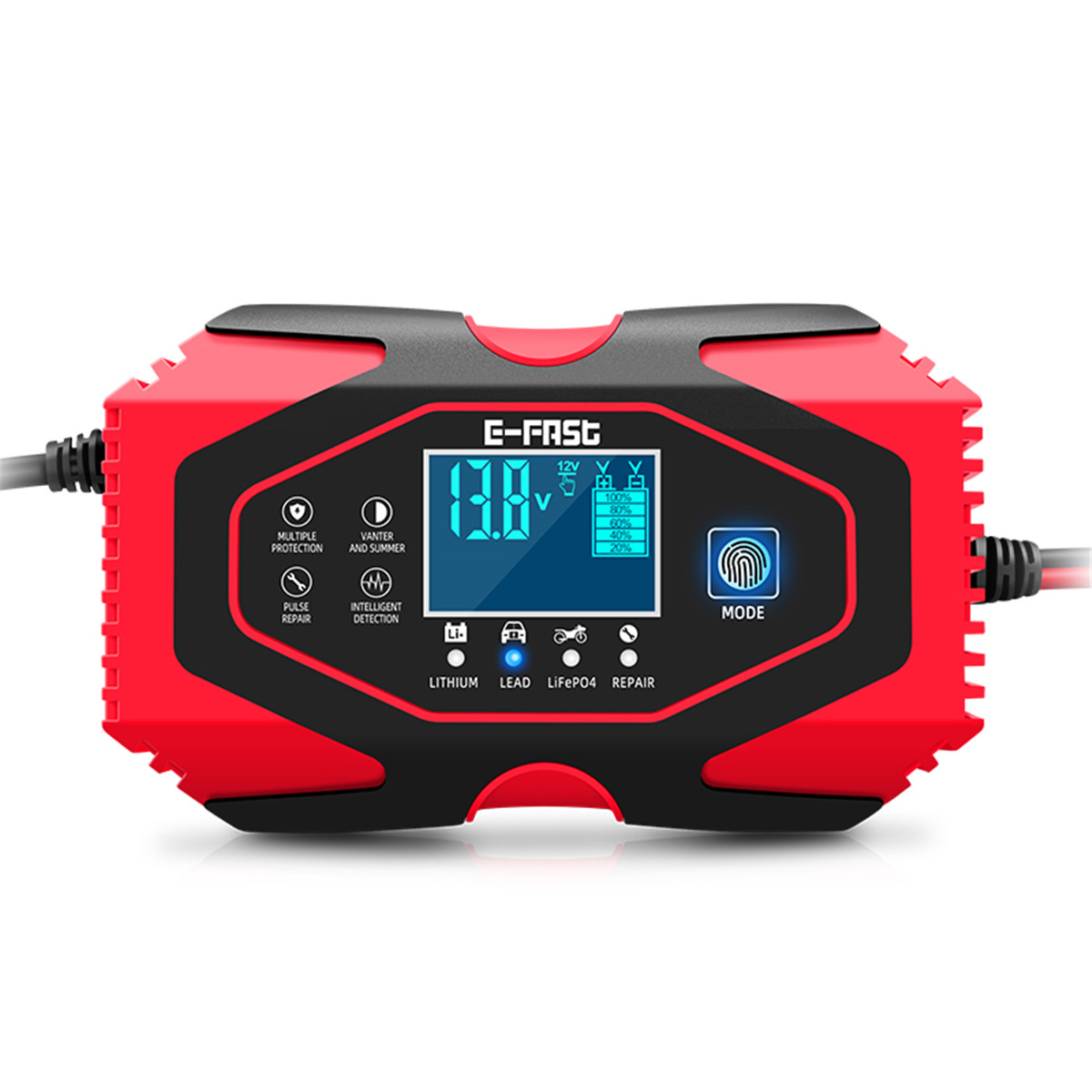 12V 24V LCD Display Battery Charger Repair Pulse Touch Screen for Car Motorcycle Lead-Acid Battery Lithium Battery