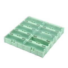 10Pcs SMT SMD Kit Lab Chip Components Tool Screw Storage Box Case Plastic Green - Auto GoShop