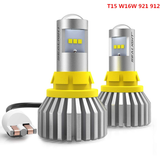 2PCS T15 W16W 7743 7740 T20 1157 BAY15D 3157 3156 1156 BA15S 9-SMD LED Bulbs Reverse Backup Turn Brake Lights White with Lens