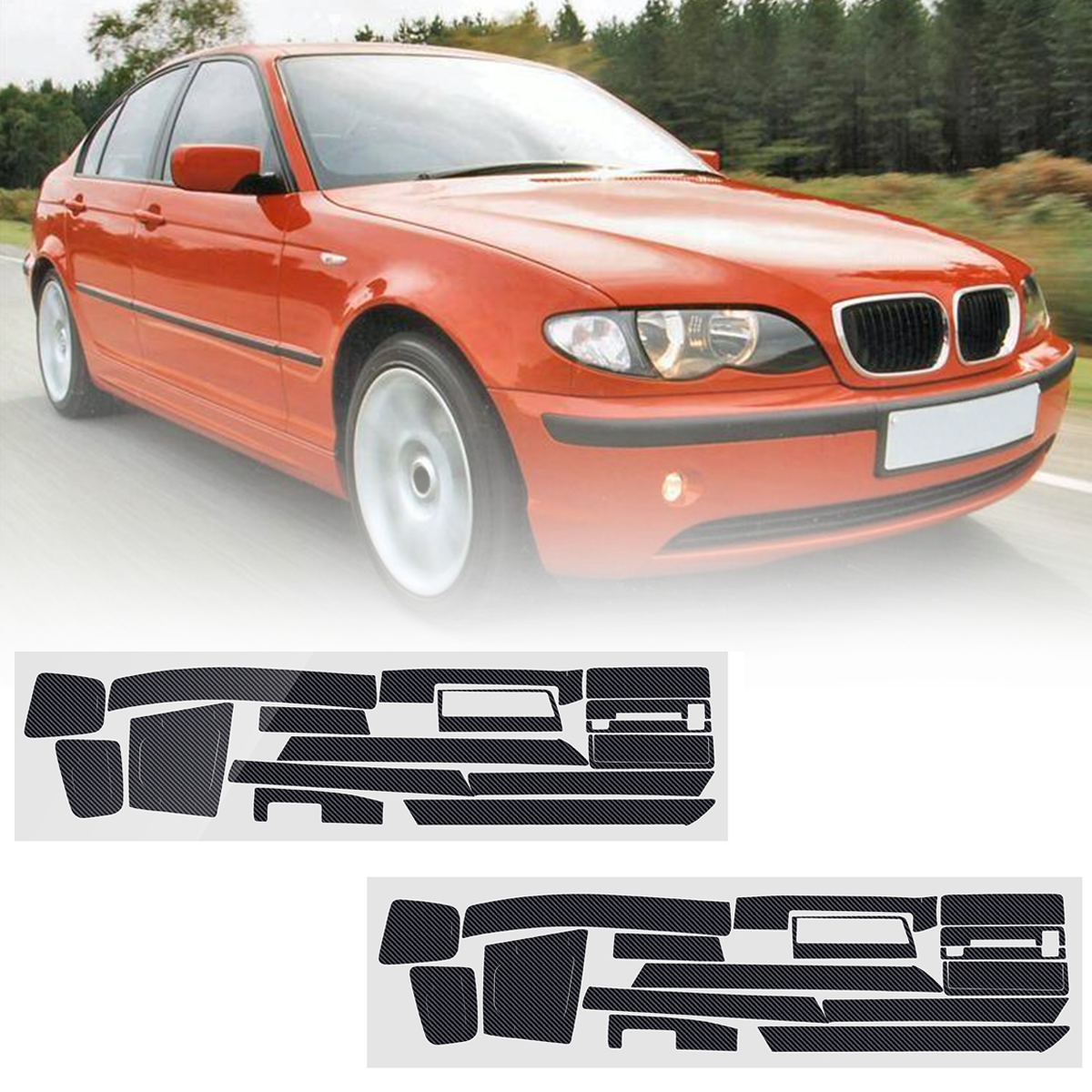 Carbon Fiber Pattern Car Interior Dashboard Sticker Wrap Decoration Left Hand Driving for BMW 3-Series E46 2001-2004