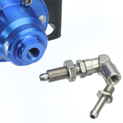Adjustable Fuel Pressure Regulator with Filled Oil Gauge Aluminum Blue