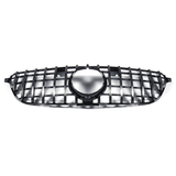 Silver SUV Front Bumper Grille GT R Type Grill for 2016-2018 Mercedes Benz GLE W166