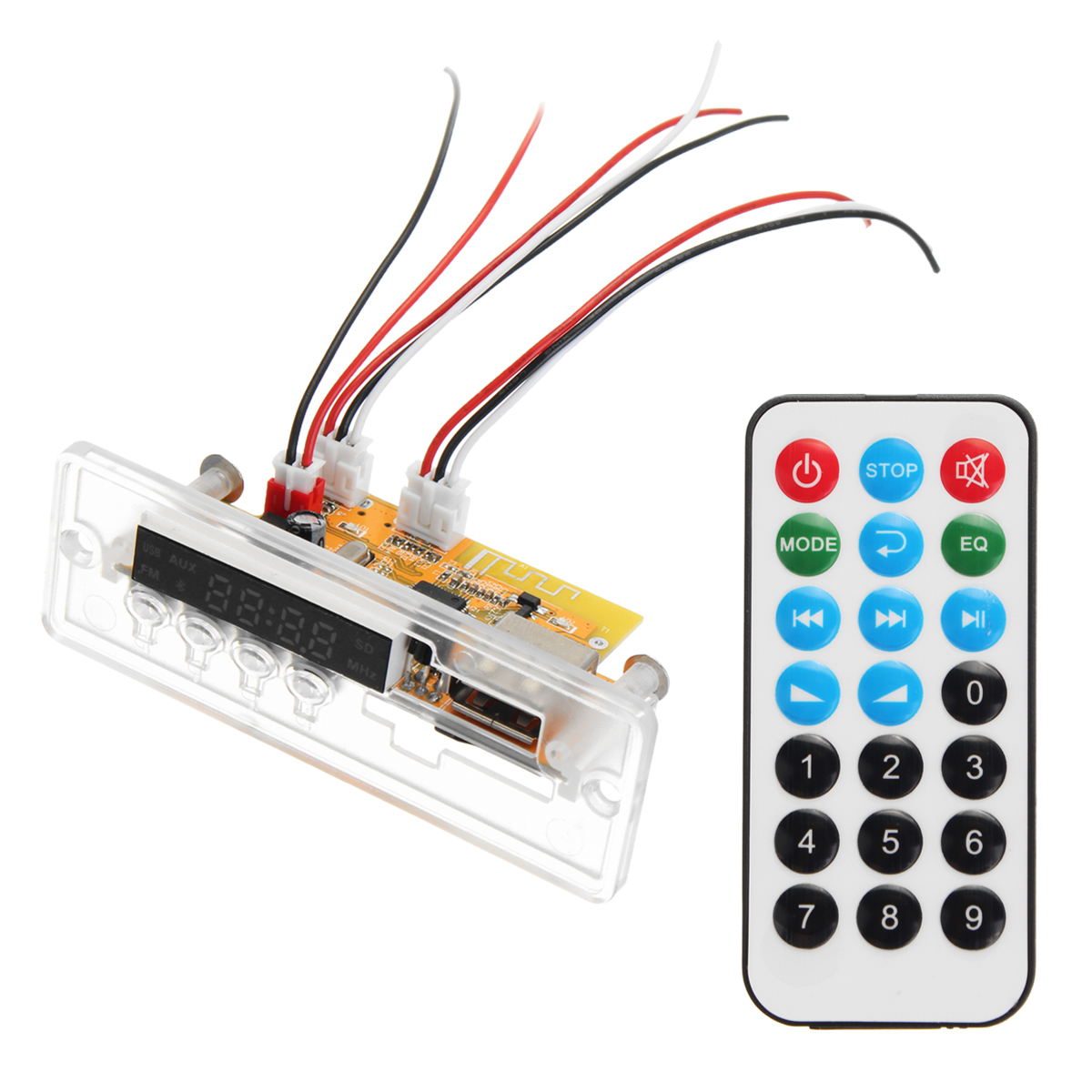 Ultra-Thin Bluetooth 4.2 Car MP3 Decoder Board Amplifier Board Remote Control Kit