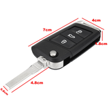 3 Buttons Flip Remote Key Fob Case Shell Battery for VW Golf MK7 2002-2006