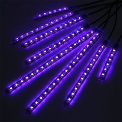 AMBOTHER 8PCS 10/20/30Cm 12V RGB Waterproof LED Light Strips with 4-Key Remote Control for Motorbike Truck Outdoor Party Decoration