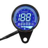 4 in 1 Motorcycle Digital Odometer Speedometer Tachometer RPM Fuel Level Gauge MPH KM/H 7 Colors Universal - Auto GoShop