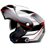 Waterproof Motorcycle Full Face Helmet with Bluetooth Music FM Double Visors Removable - Auto GoShop
