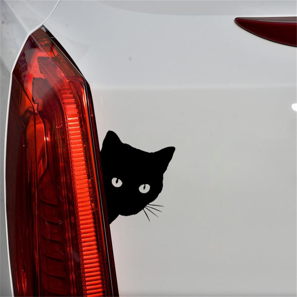 12X14.5Cm Cat Face Peering Car Stickers Decals Cat Decorative Sticker