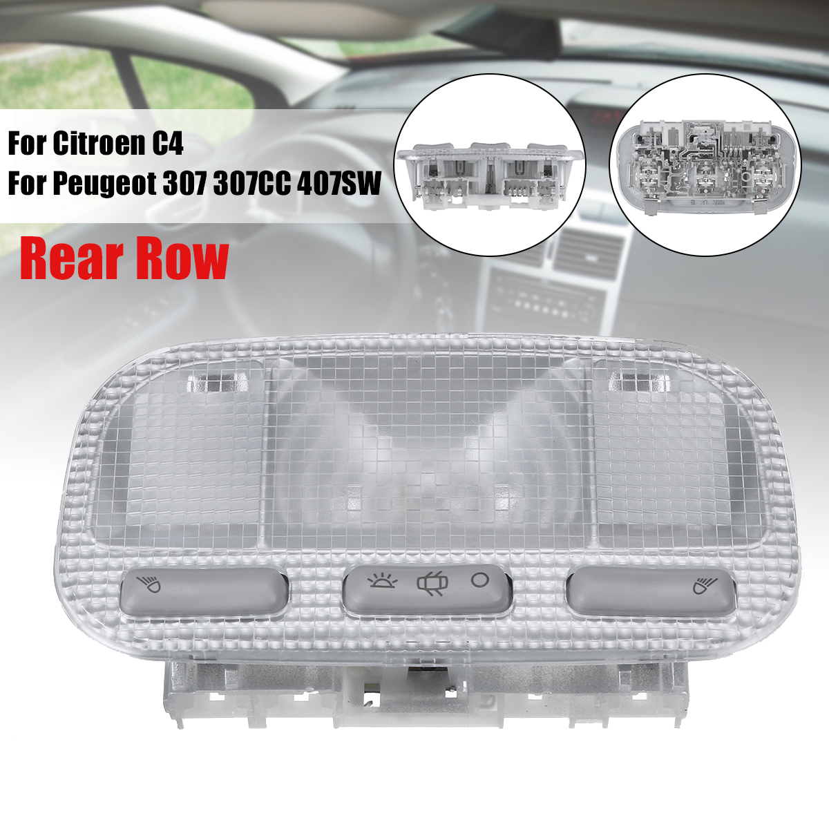 Reading Light Dome Interior Lamp Assembly for Peugeot 307 307CC 407SW Citroen C4