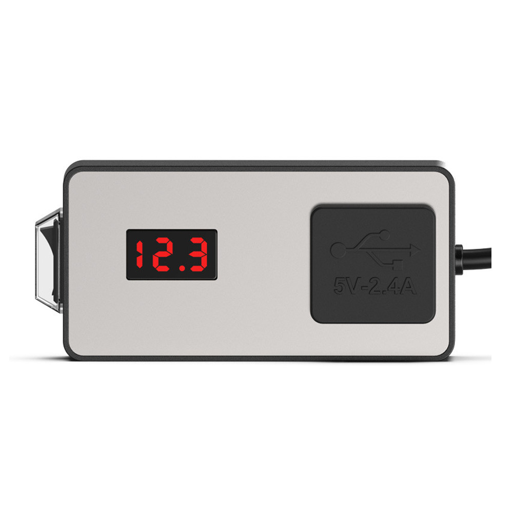 12/24V Waterproof Multifunctional Motorcycle Dual USB Phone Smart Charger with Clock Voltmeter