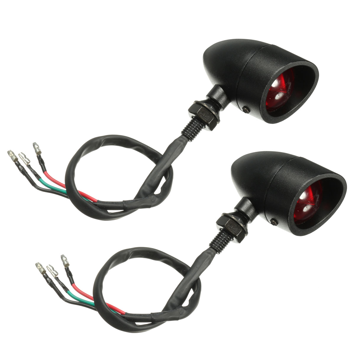 2Pcs LED Turn Signals Indicator Tail Brake Red Lights Universal Motorcycle Bike - Auto GoShop