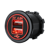 4.8A Dual USB Car Charger 2 Port LCD Display 12V/24V Universal Charging for Phone