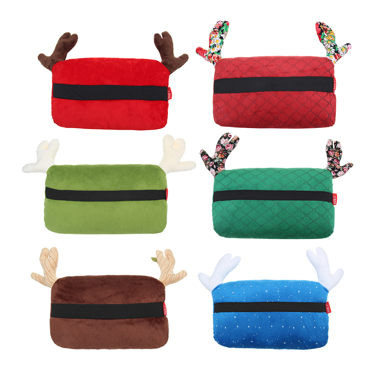 Christmas Deer Antlers Car Seat Headrest Neck Auto Pillow Cotton Cushion - Auto GoShop