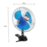 8 Inch 12V Portable Vehicle Auto Car Fan Oscillating Car Auto Clip-On Cooling Fan