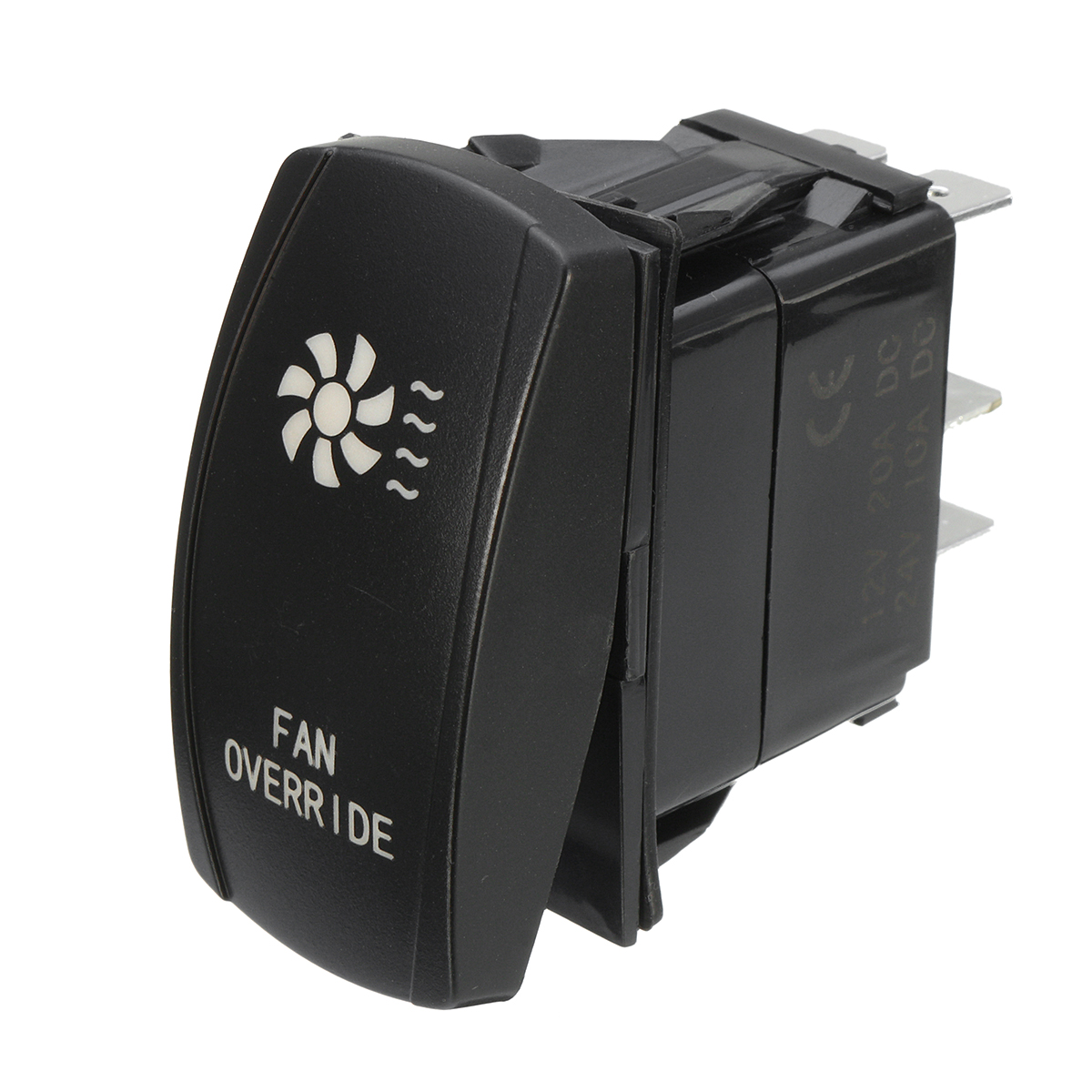 12V 20A 5 Pin Rocker Switch FAN OVERRIDE ON/OFF Waterproof Laser LED Push Button