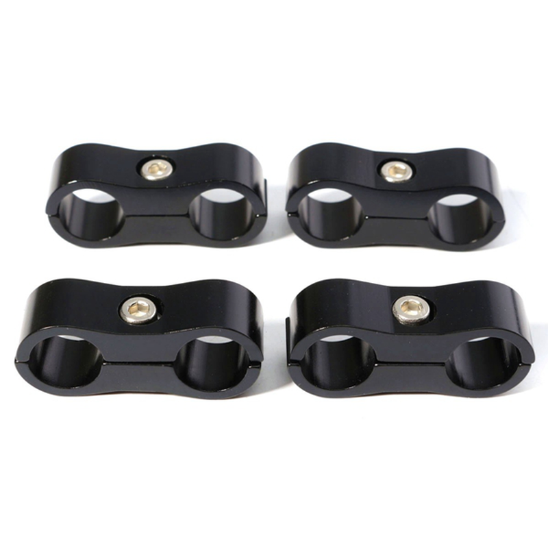 4Pcs 13MM an -6 SS Braided Tubing Clip Hose Clamp Fitting Adapter