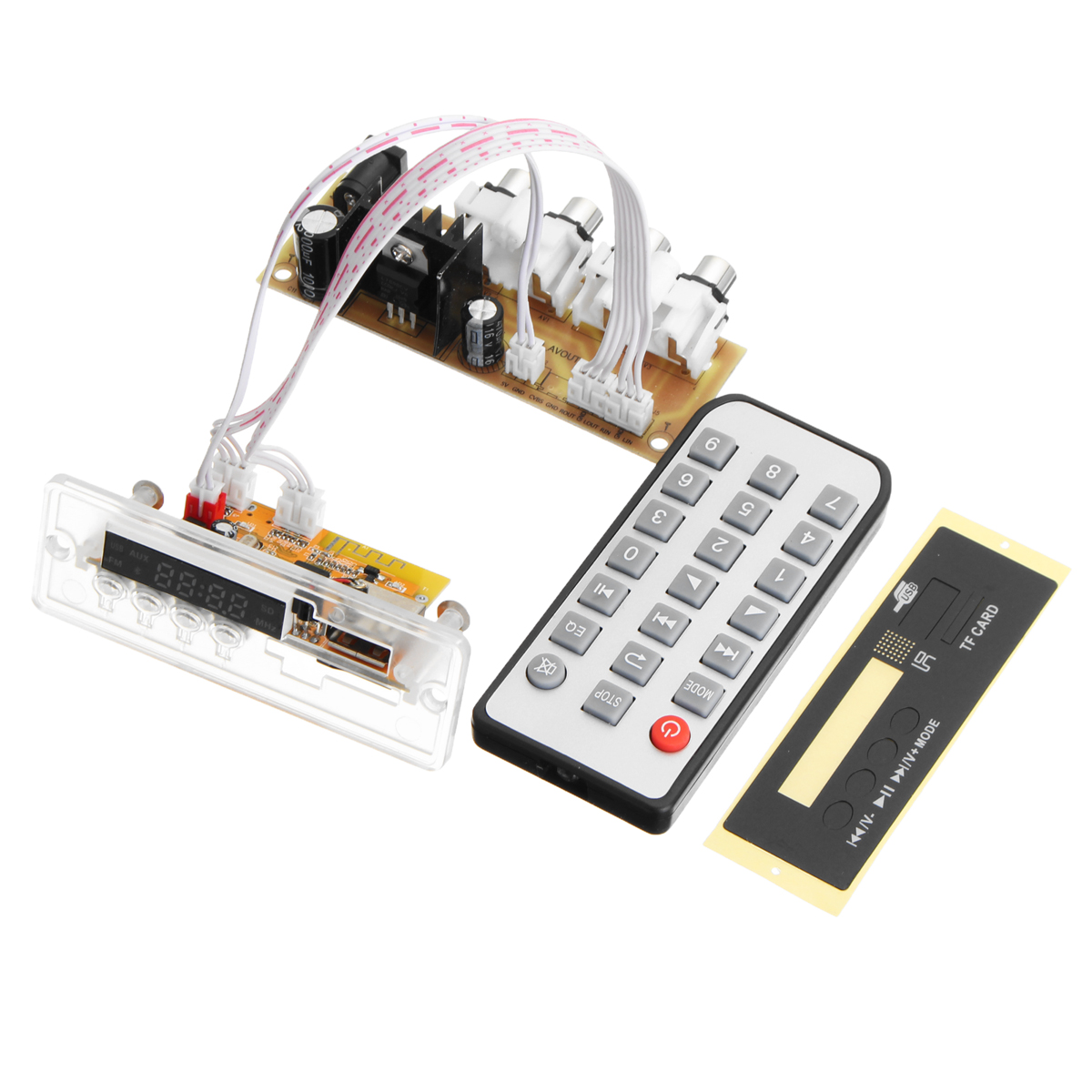 Bluetooth 4.2 Car MP3 Decoder Amplifier Board Silicone Remote Control Kit