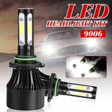 4-Side COB LED Car Headlights 9005/9006/H11 Hi-Low Beam Fog Light Bulb 6000K 120W 2Pcs