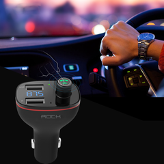 Rock B300 FM Bluetooth Car Charger 4.2 Car Player Dual USB Digital Charger