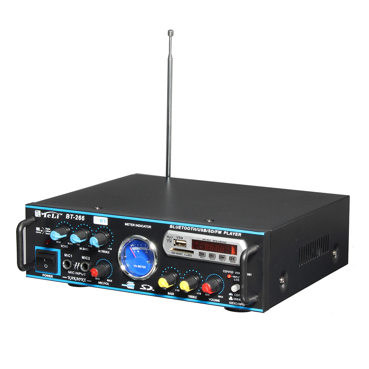 BT-266 12/220V with Remote Control Car Home Built-In Bluetooth Radio Amplifier - Auto GoShop