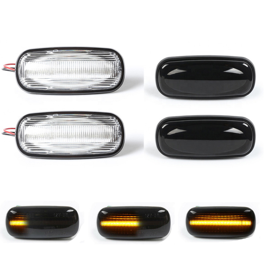 Dynamic Amber LED Side Marker Lights Repeaters Lamp Turn Signal for Land Rover Discovery 2 Defernder Freelander 1