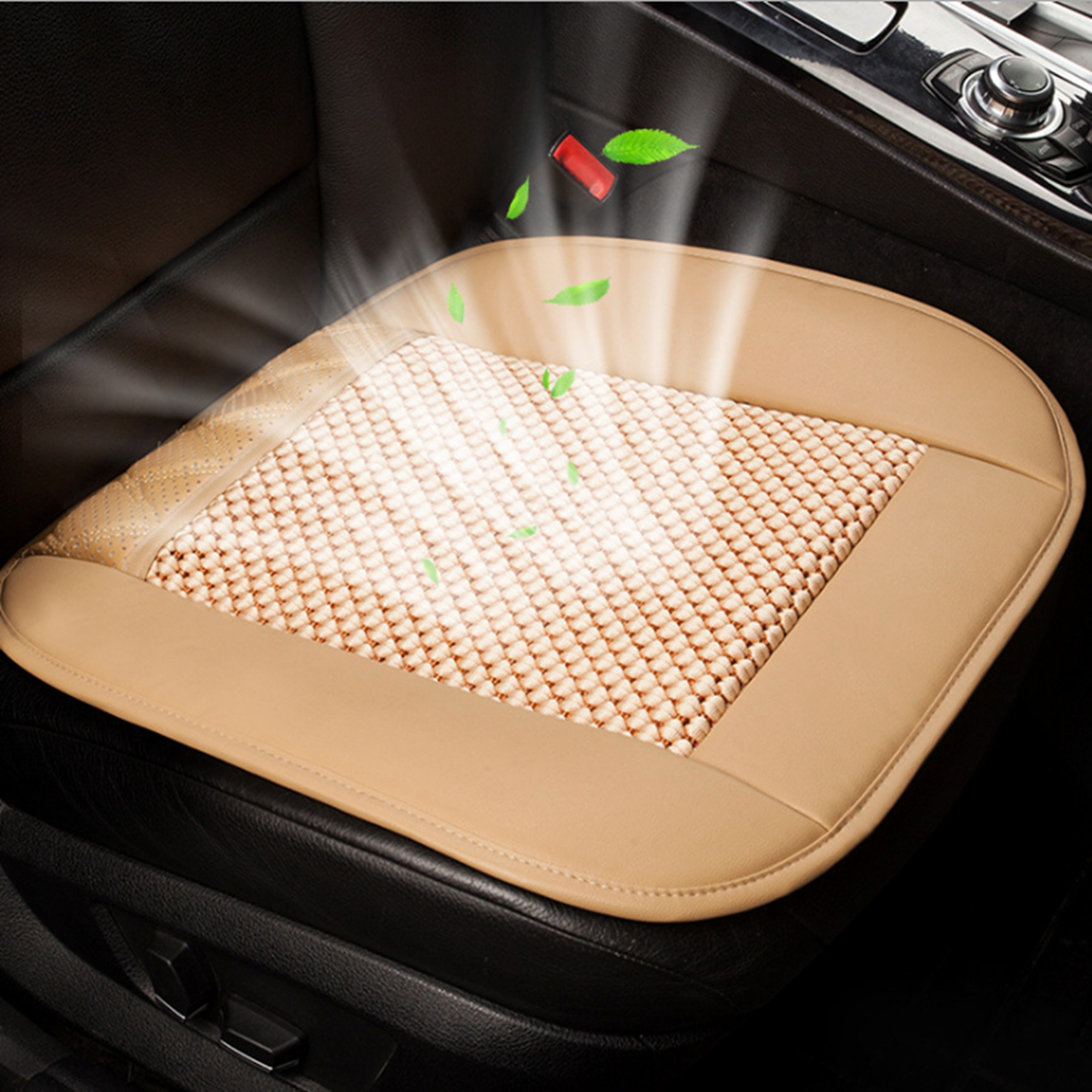 12V Cooling Car Seat Cushion Ventilate Breathable Air Flow Holes PU Leather + Mesh - Auto GoShop