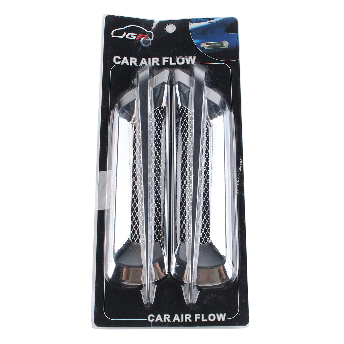 Pair Universal Silver Car Side Air Flow Vent Fender Intake Decoration Stickers