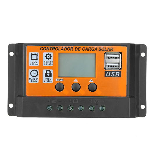 10-100A 12V/24V Dual USB LCD Solar Panel Battery Regulator Charge Controller - Auto GoShop