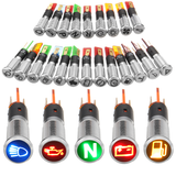 12V 24V 36V Metal 8Mm LED Dash Panel Warning Light Bulb Indicator Lamp Car Boat Van - Auto GoShop