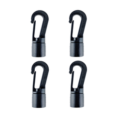 BSET MATEL 4PCS Kayak Plastic Buckle Bungee Shock Tie Cord Hook Quick Connect Rope Terminal Hanging Ends Lock Clip Clothesline Elastic Cord