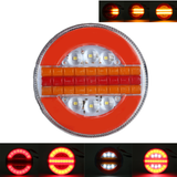 24V 7200LM 49LED round Hamburger Rear Tail Lights Sequential Dynamic Indicator for Truck