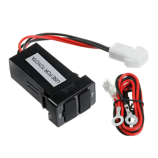 12V 24V Twin Dual Double Port Charger Adapter in Car Socket Lighter for Toyota