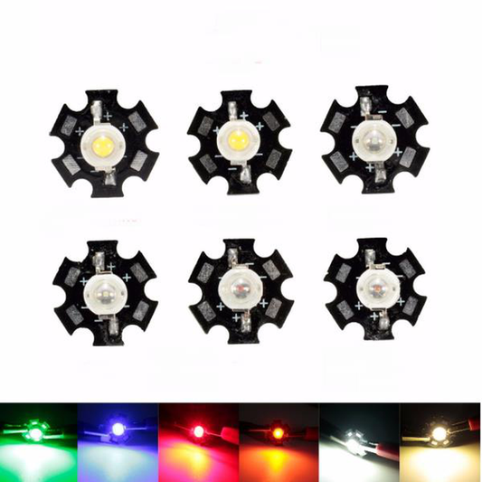 1W High Power LED PCB Bulb Beads Chips Car Indoor Reading Lamp Aquarium Heat Sink