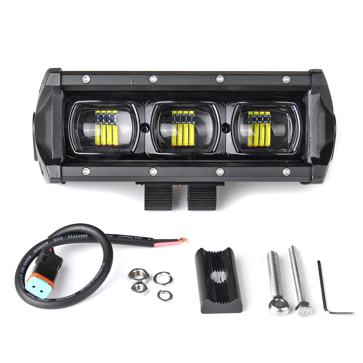 9 Inch 30W LED Work Light Bars 9D Lens Single Row 6000K 9-32V for off Road 4WD Trucks SUV ATV Trailer Motorcycle