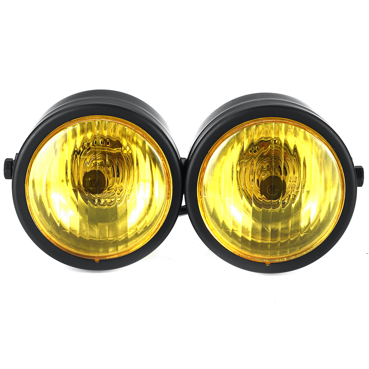 Black Twin Headlight Motorcycle Double Dual Lamp Street Fighter Dual Headlight