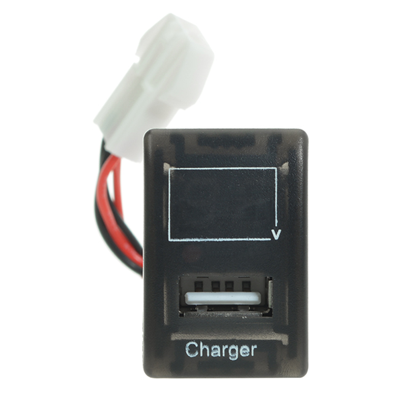 5V 2.1A USB Port Dashboard Volt Meterr Phone Charger for Mazda