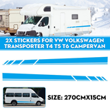 2Pcs Side Body Stripe Sticker Decal for VW Volkswagen Transporter T4 T5 T6 Campervan