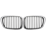 Chrome Black Front Grille Grill for BMW E39 5 Series 525 530 535 540 M5 1995-2003