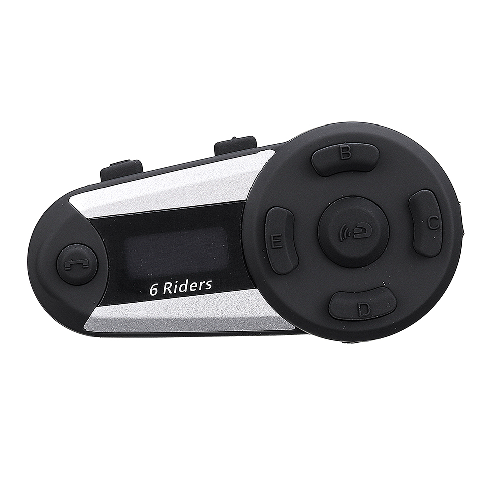 EUROFONE 1200M 6 Riders BT Motorcycle Helmet Bluetooth Intercom Headset FM Radio MP3 GPS Full Duplex Waterproof Wireless W/ Screen Mic