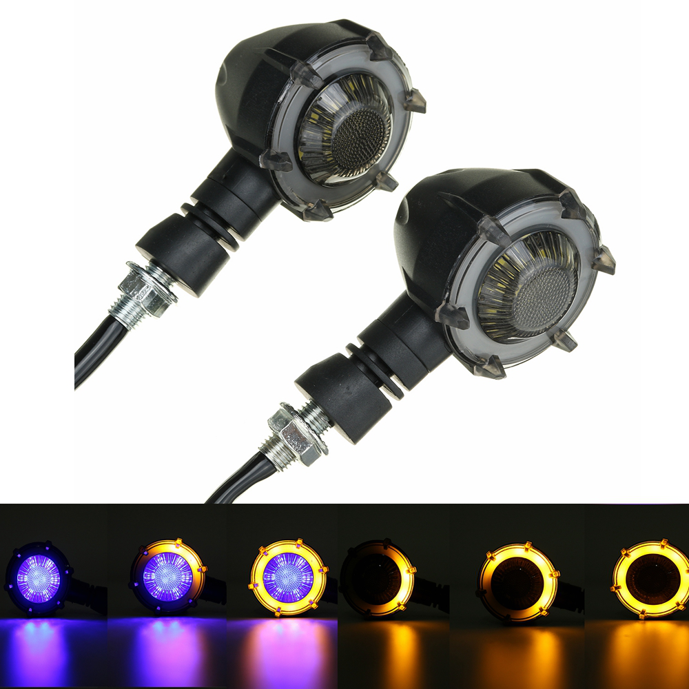 2Pcs Water Flowing Motorcycle LED Turn Signal Blinker Light Flasher Lamp Accessories - Auto GoShop