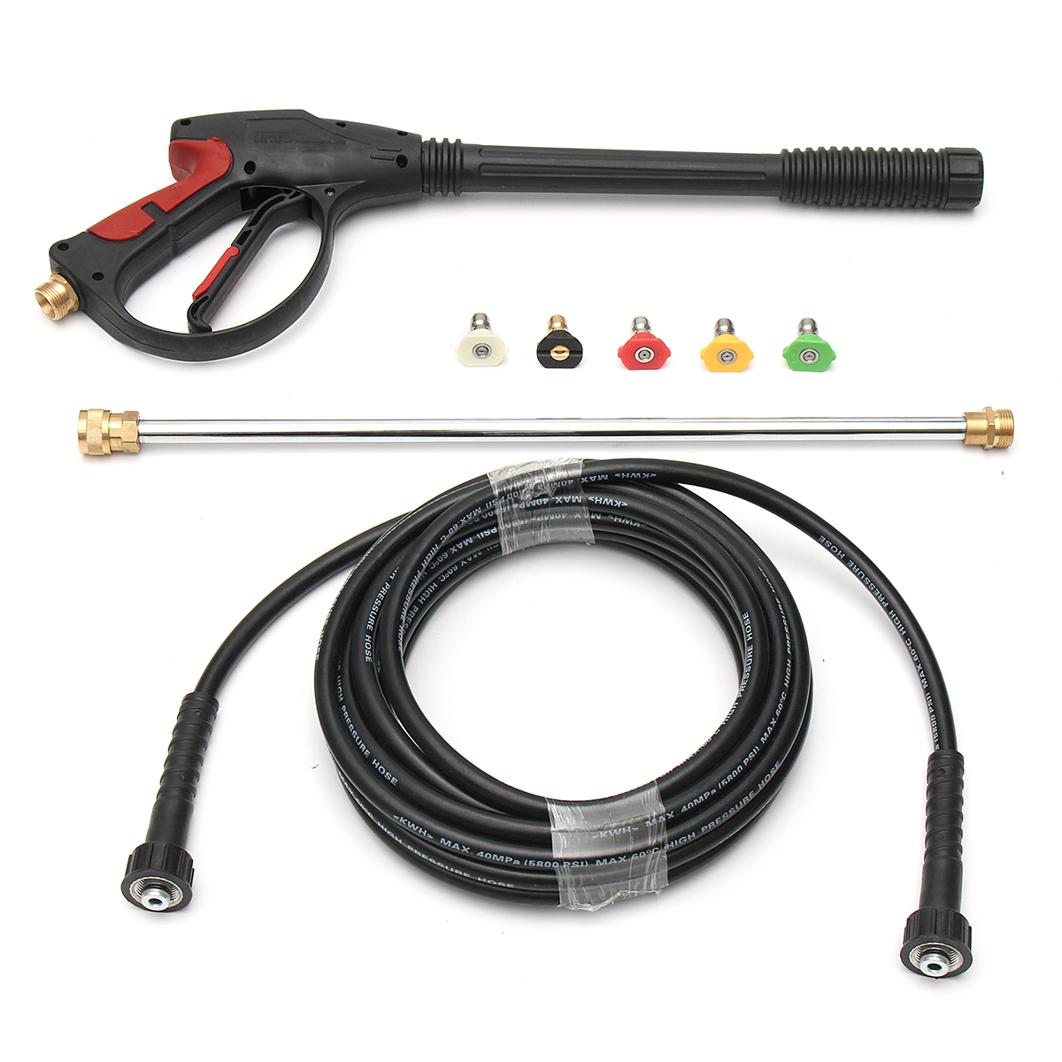4000 PSI High Pressure Washer Gun Lance / 8M Pipe /Wand Kit for Car Cleaning